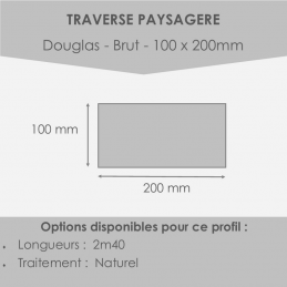 traverse_paysagère en douglas - traverse moins cher ! 100x200mm en 2m40 - bois non traité