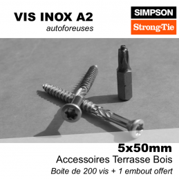 vis terrasse bois en inox - vis autoforeuse