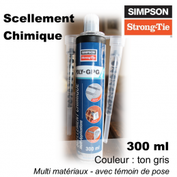 Scellement chimique POLY GP - Cartouche de 300ml - Ton Pierre