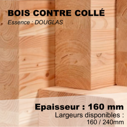 bois contrecollé douglas naturel en 160mm