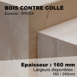 bois contre collé épicéa naturel en 160mm