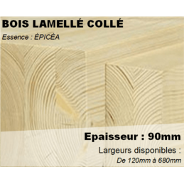 Bois lamellé-collé pin non traité 45x220mm 6,00m