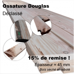 bois ossature douglas massif - 45 x 95 mm - stocks limités !