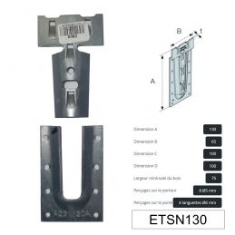 Etrier queue d'aronde 130 x65