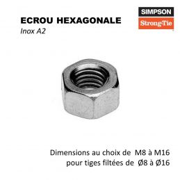 Ecrou hexagonal inox A2