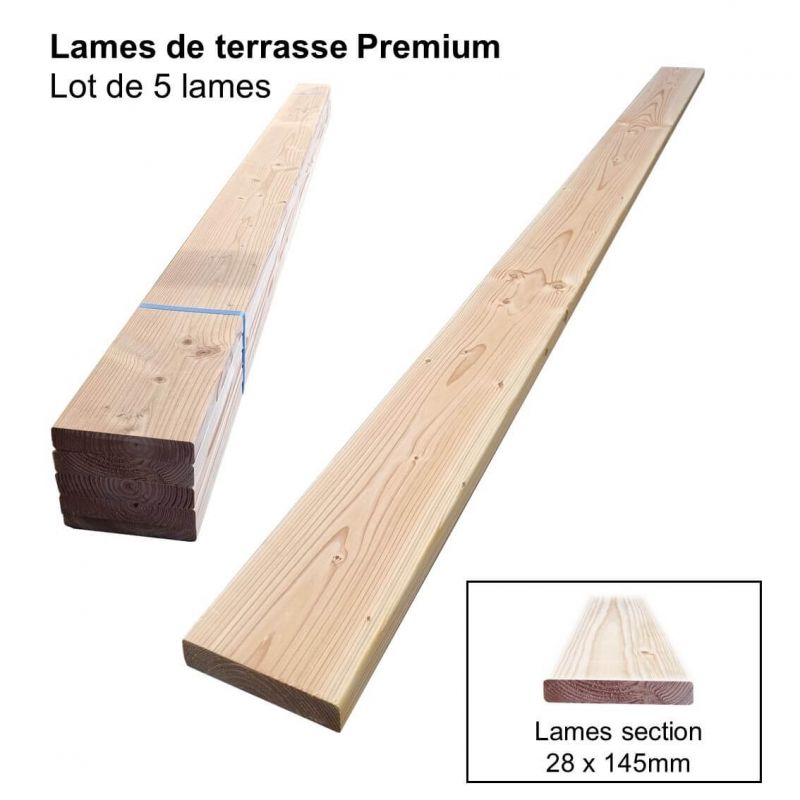 Lame en douglas deux faces lisses choix 1 - 32x185mm L.2.00m