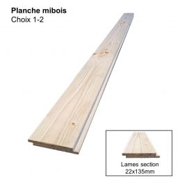 Planche Mi Bois 22x135mm en 3m Douglas Raboté Naturel Choix 1/2