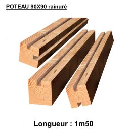 Poteau rainuré 90x90mm en...