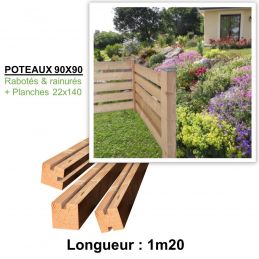 Poteau rainuré 90x90mm en...