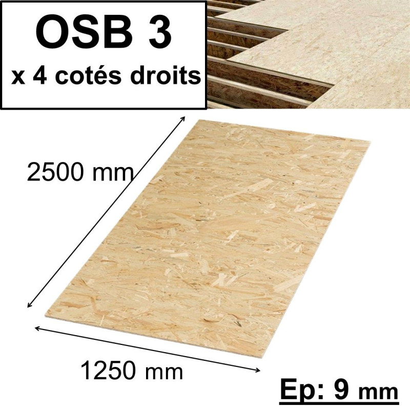 Panneau OSB3 en 9mm 2500x1250mm - bonne qualité, bas prix -Centralbois