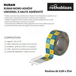 Ruban mono-adhésif UNIVERSEL haute adhésivité