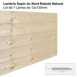 Lambris en 13,5cm de large - sapin du nord - aménagement intérieur