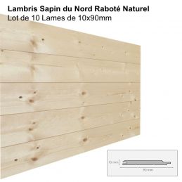 Lambris en sapin du nord 90x10mm