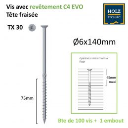 vis tête fraisée 8x140mm revêtement EVO, C4