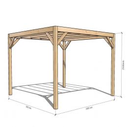 KIT Pergola " Moderne" 3mx3m douglas naturel