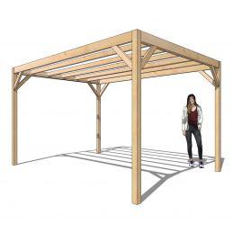 KIT Pergola " Moderne" 3mx4m en Douglas raboté