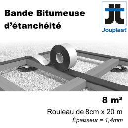 Bande d'étanchéité adhésive pour lambourde en mousse EPDM L. 20 m l. 80 x  Ép. 1mm