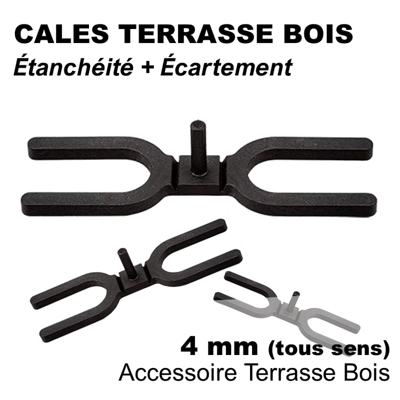 cale PVC 4mm pour écartement des lames et isolation - cales pour poser sa terrasse soi même